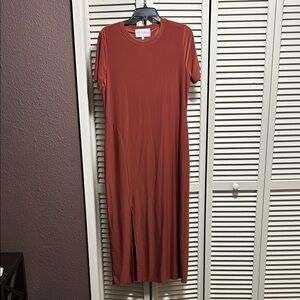 Rust Orange Midi Dress